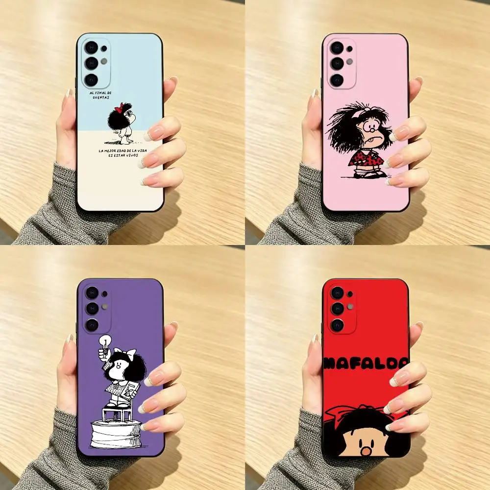 Funny Cartoon M-Mafalda  Phone Case Black Silicone Soft For Samsung S25,S24,S21,S22,S23,S30,Ultra,S20,Plus,Fe,Lite