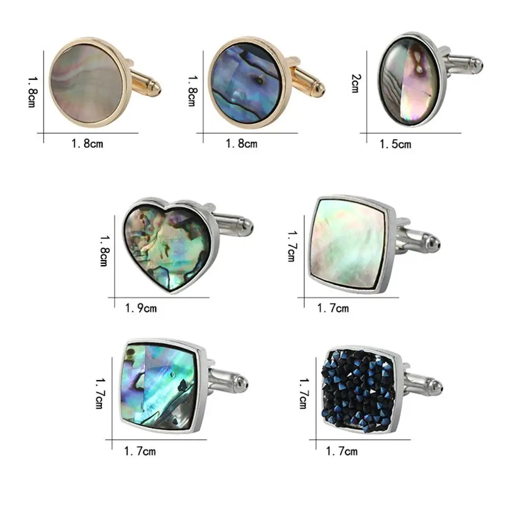 Shell French Shirt Cufflinks Shirt Cuff Link Cuff Button Men Cufflinks Gradient Color Fashion Jewelry Geometric Cufflinks Gift