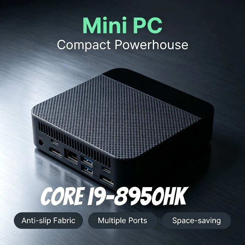 2026 New Mini PC Core i9-8950HK Compact Mini Laptop 16GB RAM 1TB/2TB SSD HD WiFi6 BT5.2 Multifunctional Daily Notebook Gaming PC