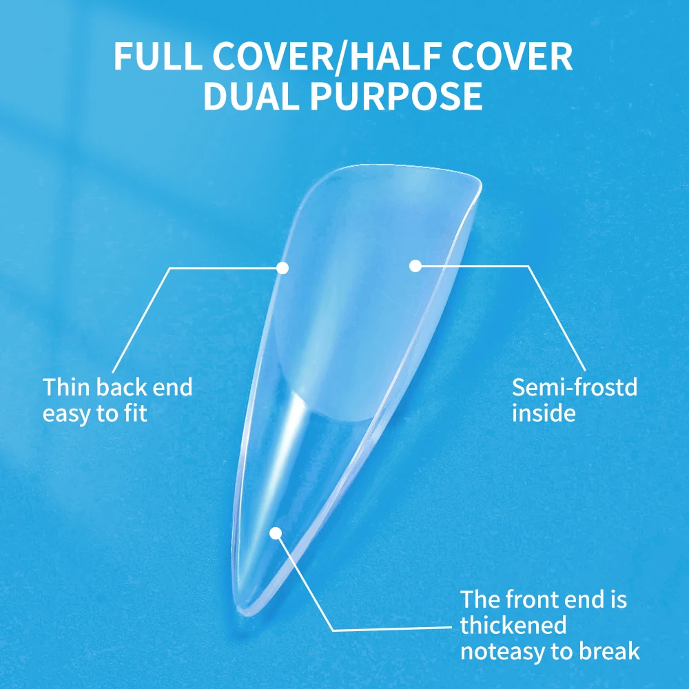 120 Stuks Nep Nagels Volledige Dekking Pers Op Nagels Doodskist Zachte Semi-Matte Volledige Dekking Nagels Nep Tips Capsule Extensie Manicure Tool