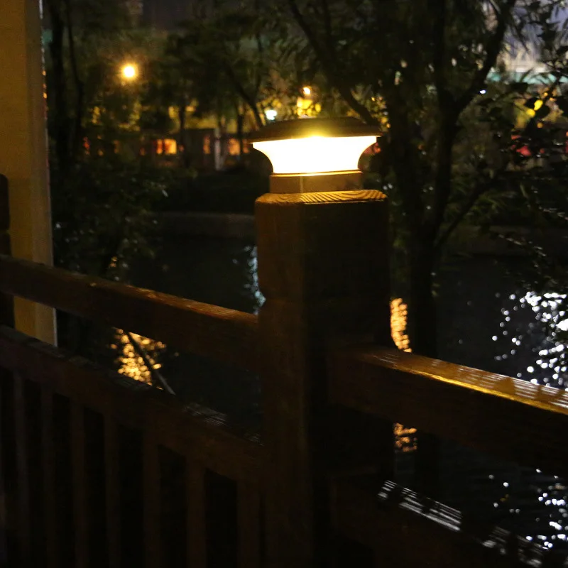 

4 Inch Solar Post Cap Light 0 75w High Bright LED Ip44 Waterproof Solar Panel For Garden Fence Pathway Yard Decoration Props