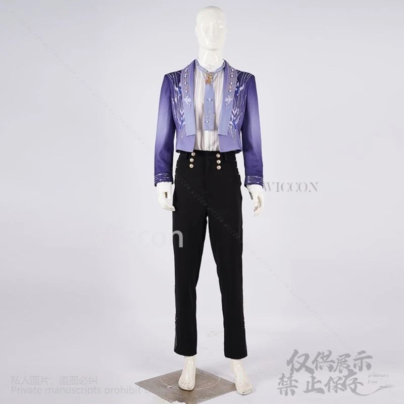 Rafayel Qiyu Anime Game Love And Deepspace Cosplay Costume Boundless Sea Birthday Dresses Purple Suit Wigs Birthday Customized