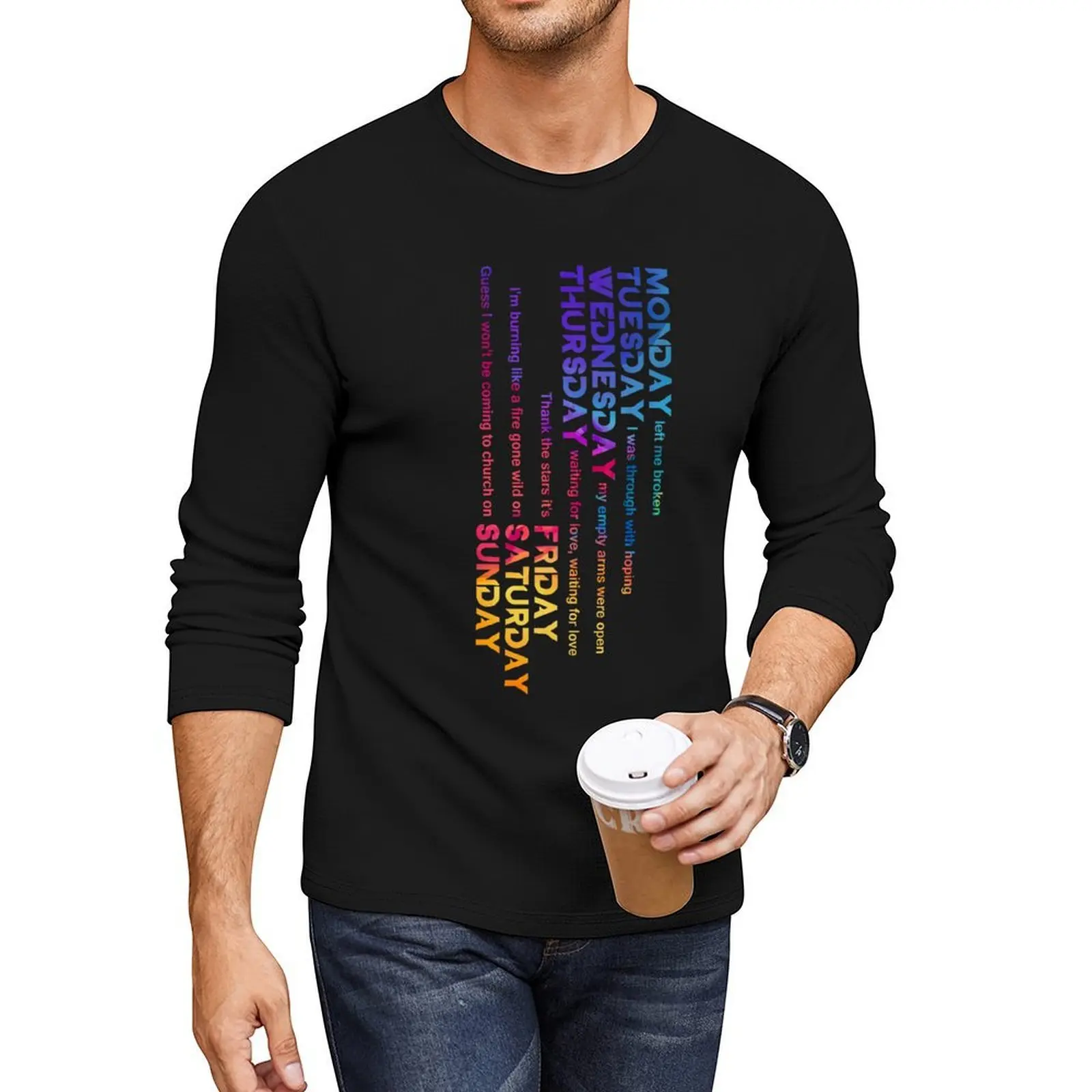 

Monday, Tuesday, Wednesday, Thursday, Friday. No Bad Days in a week Long T-Shirt heavyweight t shirts mens clothes