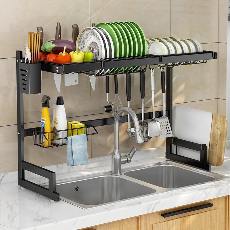 

Kitchen Dish Rack Dish Drying Organizer Multifunctional Bowl Dish Knife Spoon Chopsticks Drain Holder Countertop Storage Rack