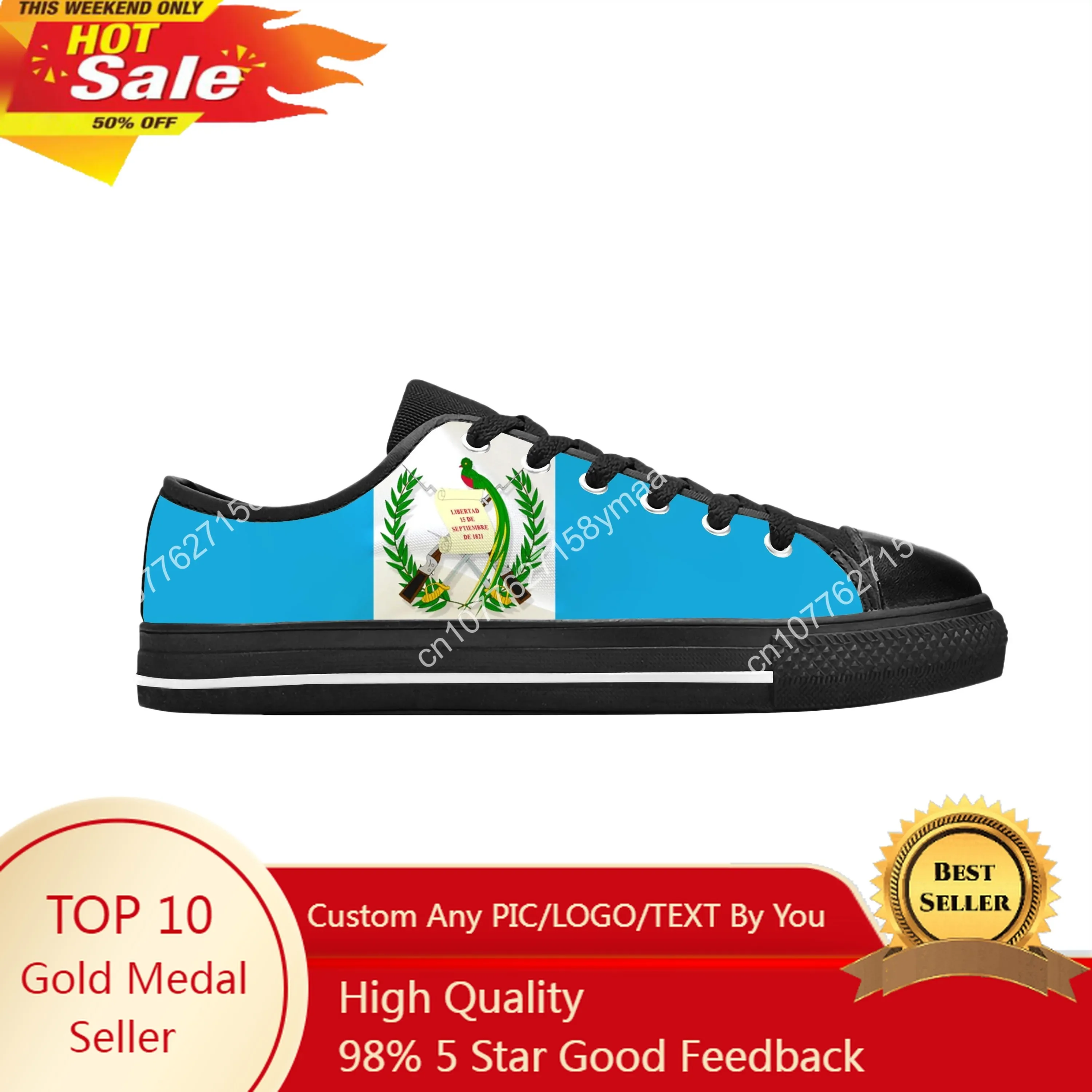 

Guatemala Guatemalan Flag Patriotic Pride Fashion Casual Cloth Shoes Low Top Comfortable Breathable 3D Print Men Women Sneakers