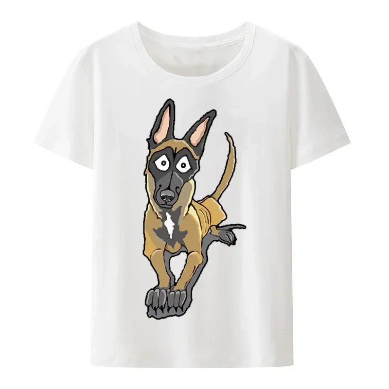 TEW Brand New Fashion Belgian Malinois T-Shirt Cute Cartoon Dog Cotton T-Shirt Tops Men Women Short Sleeve Casual StreetwearNO.1