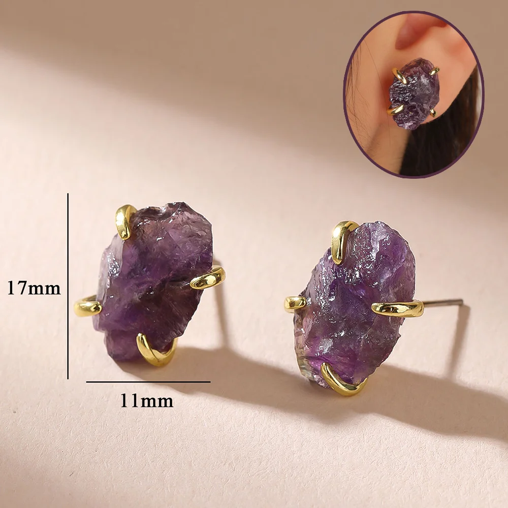 Raw Crystal Stud Ea… - image