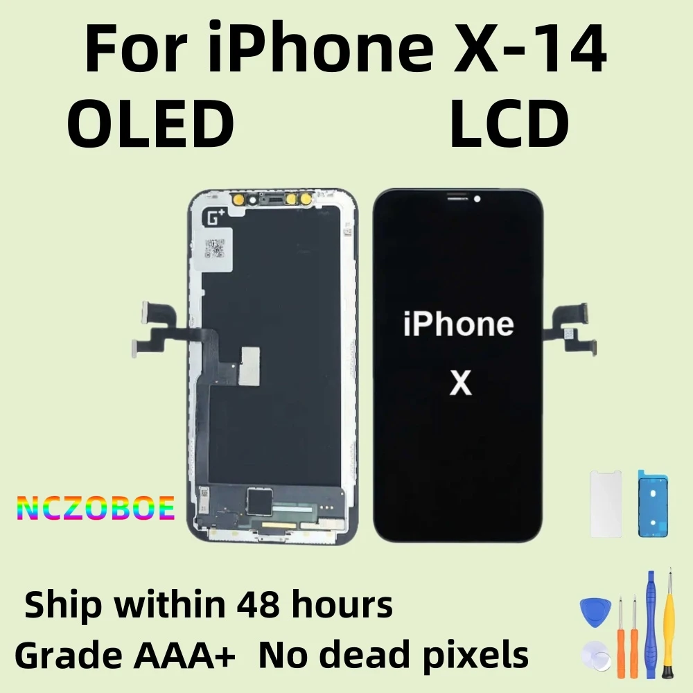 

NCZOBOE OLED Display For iPhone X XR XS 11 12 11 pro Max TFT Screen Replacement For iphonexs max LCD Display,3D Touch True Tone