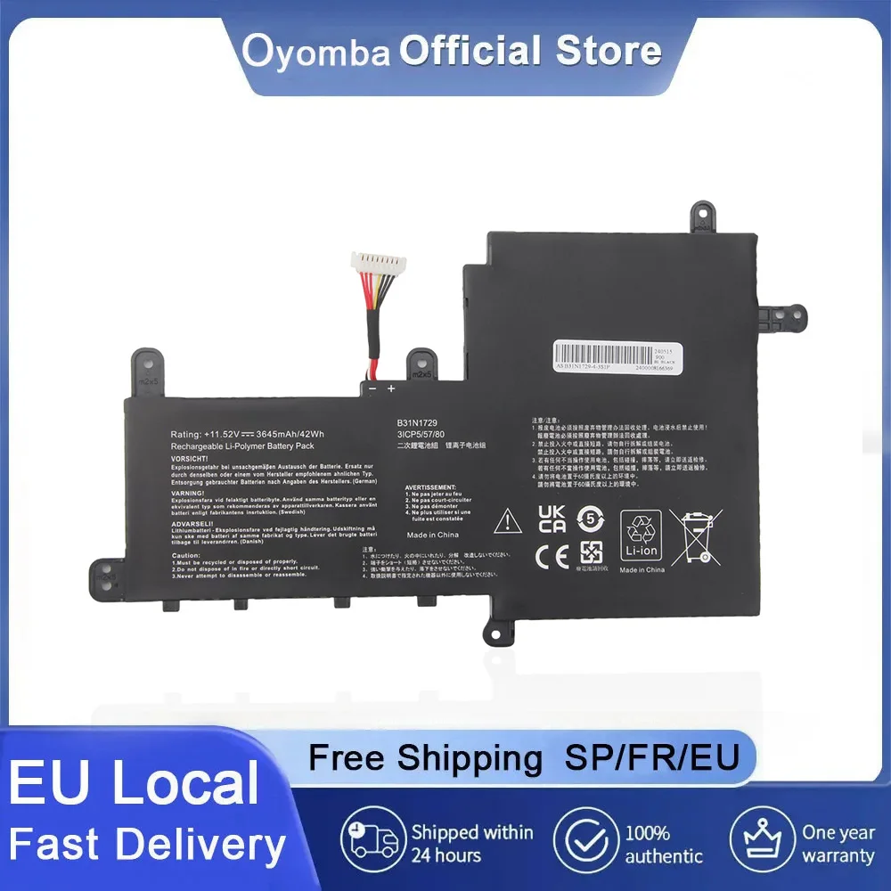 Oyomba B31N1729 Batteria per Asus VivoBook S15 X530FN X530UF S530F S530U X530F S530UA S530UN S530FA S530FN S530UF K530FN X530UN