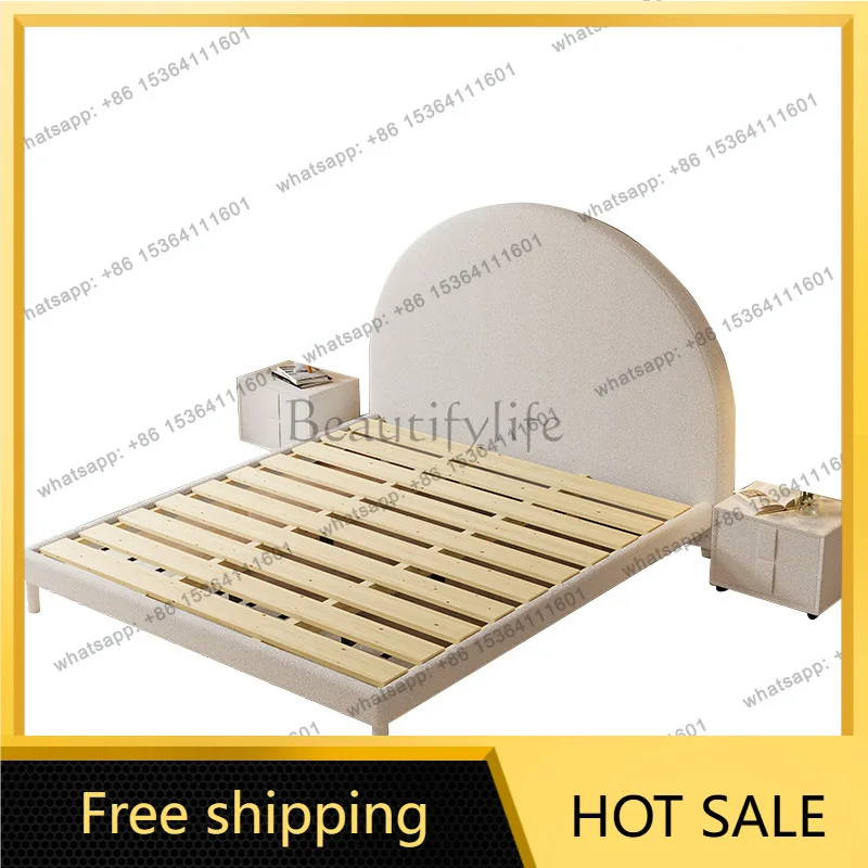 Factory Direct Sales Cream Wind Technology Lamb Fleece Minimalist Round Soft Bag Fabric Bed