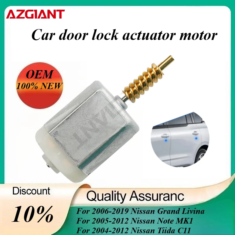 

AZGIANT Car door lock actuator motor for 2006-2019 Nissan Grand Livina/Note MK1 2005-2012/Tiida C11 2004-2012 New parts OEM
