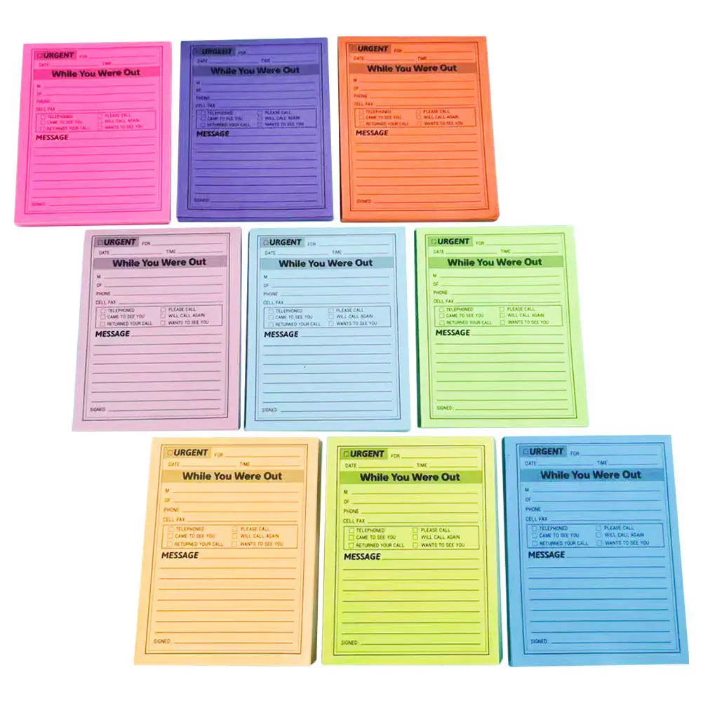 

9 Pieces Fluorescent Paper Sticky Memo Pads Removable Adhesive Note Stickers for Office Students Home Daily Planning Schedules