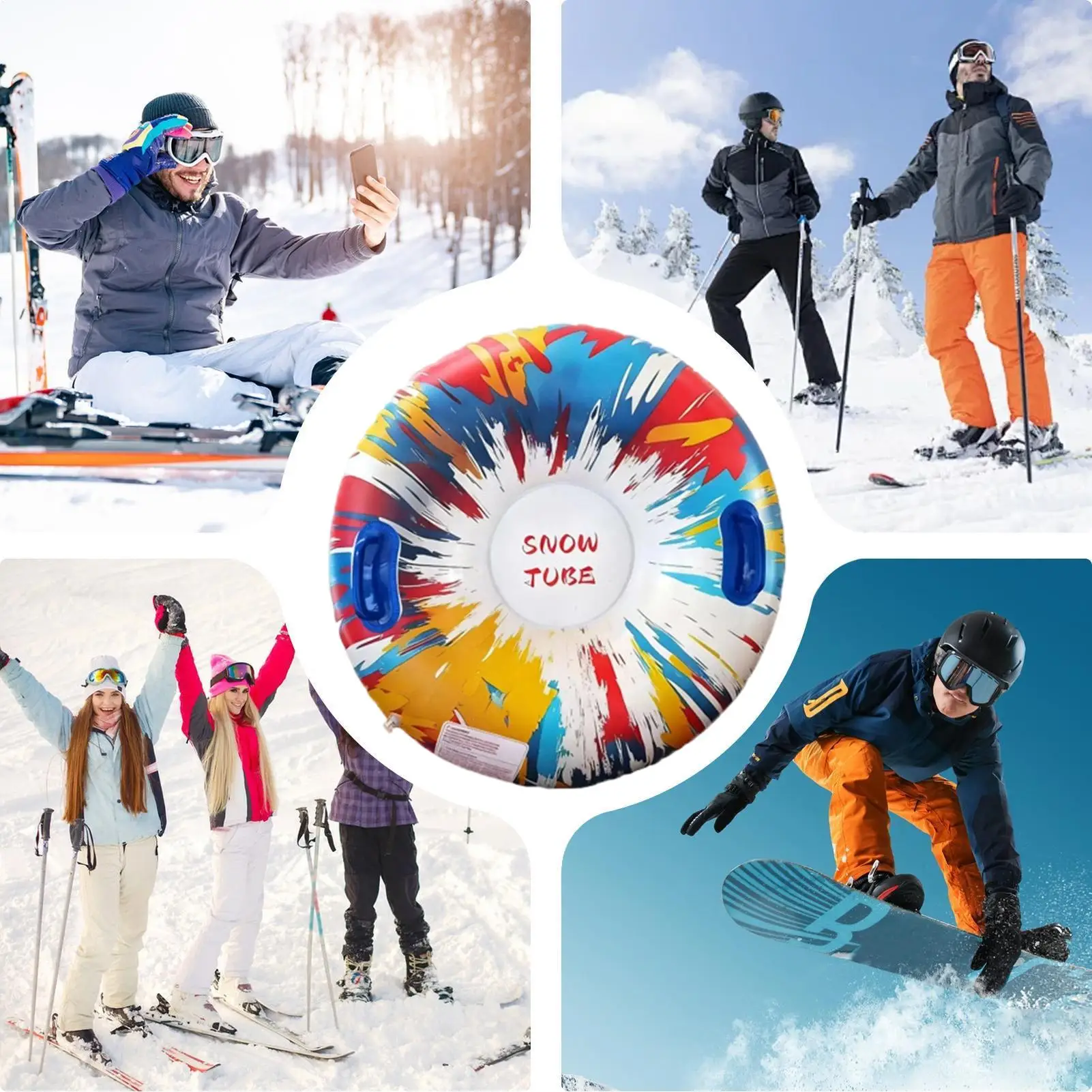 

Snow Sled Winter Outdoor Sport Activities Heavy Duty Snow Tubes For Sledding For Outside Girls Women Men Family Friends Adults