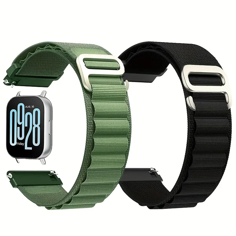 22mm Alpine Loop Strap for Redmi Watch 5 Lite/Active Nylon Bracelet Watchbands Accessories for Xiaomi Watch S4 Breathable Strap