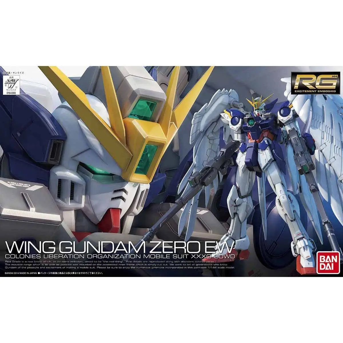 Bandai rg 17 1/144 gundam asa Xxxg-00W0 asa zero ew galpão modelo de montagem de pele presente legal mecha guerreiro estatueta quebra-cabeça brinquedo