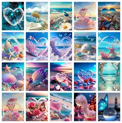 AZQSD Diamond Painting Seaside Landscape Starfish Shells Embroidery Sale Scenery Home Decor 30x40cm Rhinestones Gift