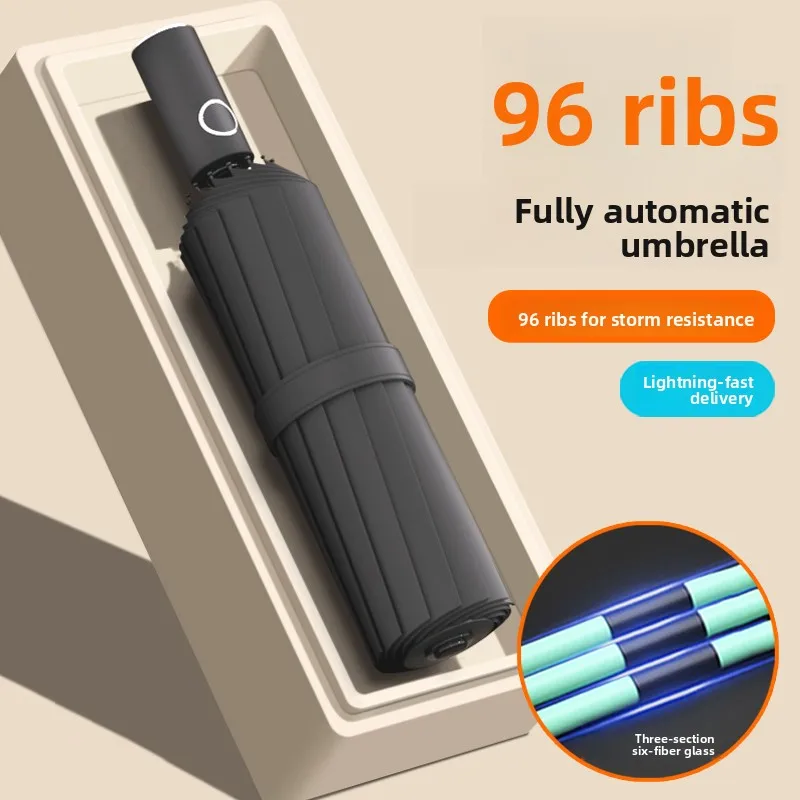 

Автоматический утолщенный зонт увеличенного размера, защита от УФ-излучения, для дождя и солнца, женская модель, усиленный карбоновый каркас.