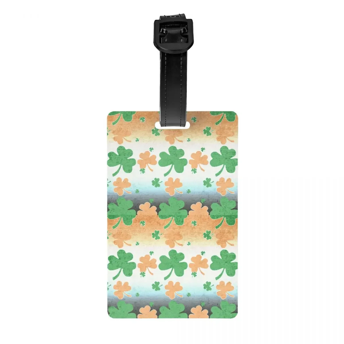 Shamrocks In Distressed Irish Flag Luggage Tag Ireland Travel Bag Suitcase Privacy Cover ID Label