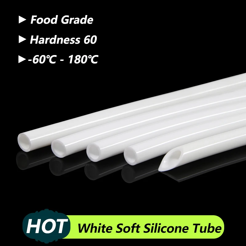 

White Food Grade Silicone Rubber Hose ID 0.5 1 2 4 6 7 8 10 12 14 16 18 20 25 32mm Nontoxic Flexible Silicone Tubing Drink Pipe