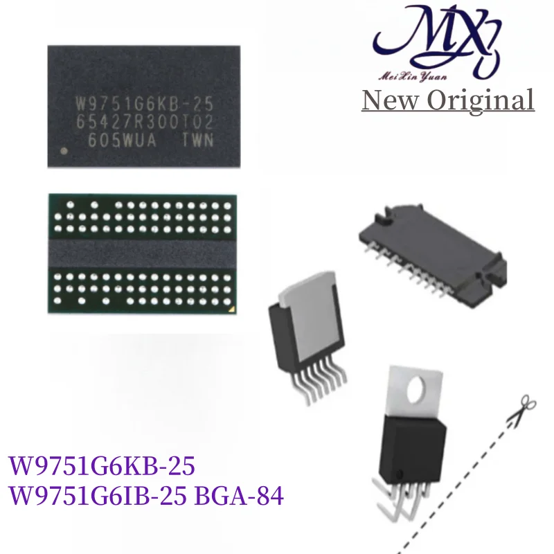 MXY 5Pcs W9751G6KB-25 W9751G6IB-25 BGA-84 Flash  DDR2flash   IC New original