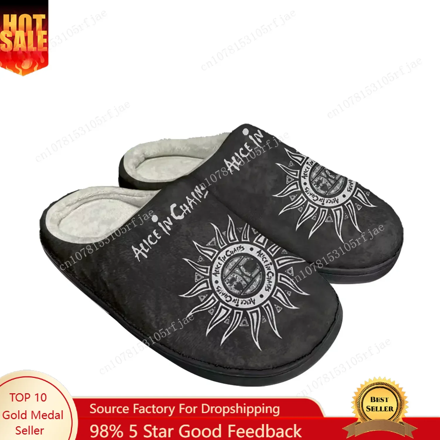 

Alice In Chains Metal Rock Band Pop Home Cotton Custom Slippers Mens Womens Sandals Plush Bedroom Keep Warm Shoe Thermal Slipper