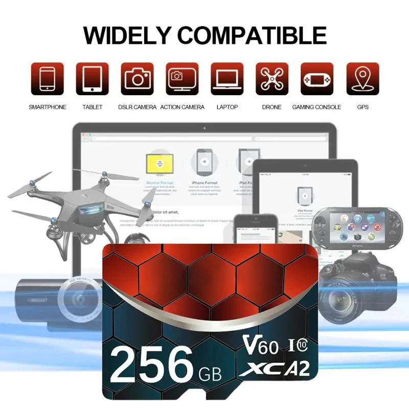 Cartão de Memória de Alta Velocidade VIVO para Celular 2TB TFCard 1TB Mini SD Card 512GB TF SD Card 256GB para Nintendo Switch e Câmera