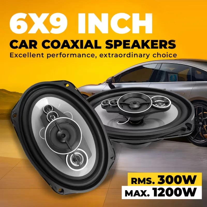 6*9 Inch Car Speakers 2400W (2*1200W) Coaxial Subwoofer Universal Automotive Audio HiFi Music Full Range Car Door Stereo Speaker