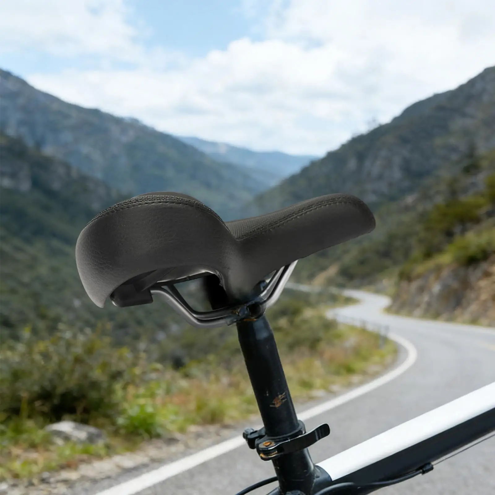 Oversized Bike Seat Thick Cushion Shock Absorption Easy Install Saddle for Folding or Standard Bike