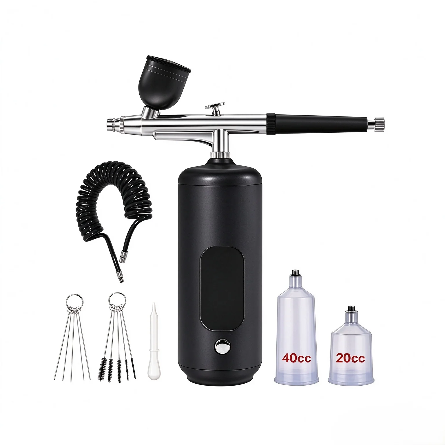Airbrush Kit Compressor - エアブラシネイル用コンプレッサー、ポータブルエアブラシネイルアートコンプレッサー、ネイル、ケーキのデコレーション、クラフト用エアブラシキット、ネイルスプレー