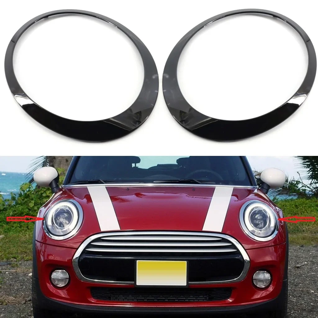 

Для Mini R56 R57 R58 R59 Cooper S JCW 2007-2015 4 шт./2 шт. Сменные глянцевые черные фары, задняя крышка, накладки, рамка
