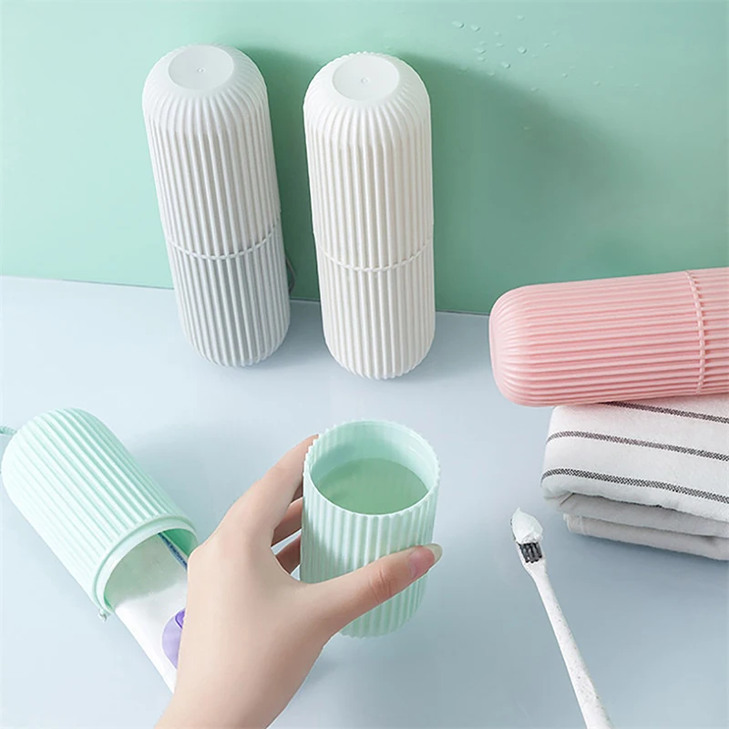 Portable Toothbrush Cup Bathroom Toothpaste Holder Storage Case Organizer Toiletries Storage Cup Travel Creative Economic Box