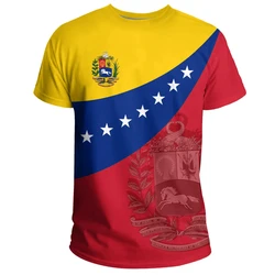 New 3d Print Venezuela Flag T-Shirt Summer Round Neck Short Sleeve Tees Gym Sports Oversized T Shirts For Men Football T Shirt