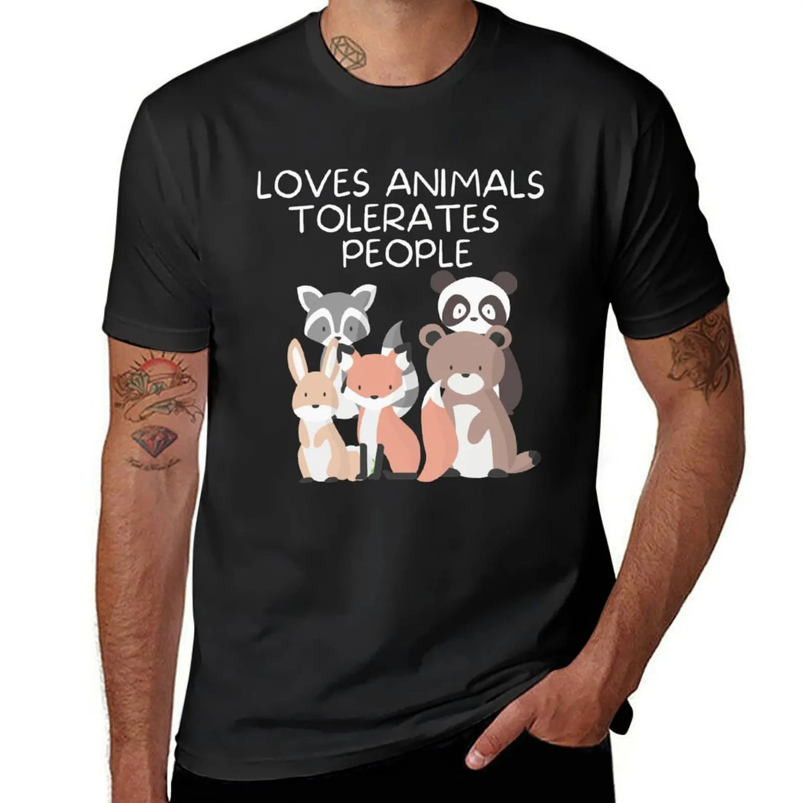 Loves Animals Tolerates People T-shirt boys whites tops t shirts for men