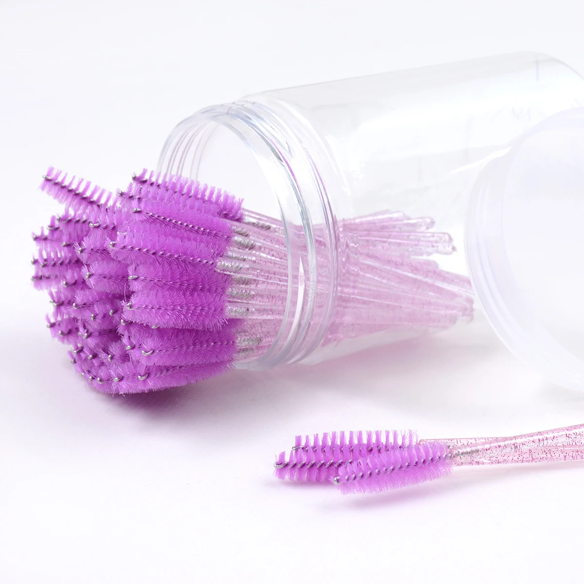 50pcs Crystal Eyelash Brushes With Contianer Disposable Lash Mascara Wands In Case Micro Makeup Applicators  Beauty Tools