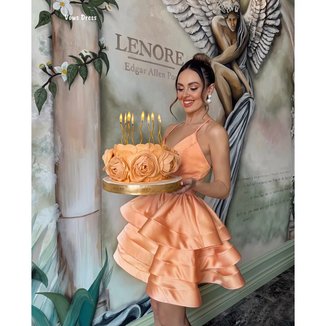 

Vows Line A Evening Dresses for Luxury Party Dresses Woman 2025 Satin Cloth Ball Gown Dress Custom Made Tube Top Prom Gala