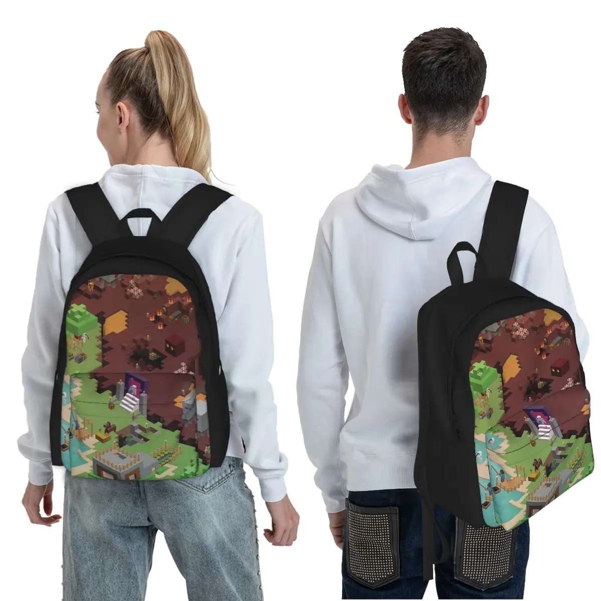 Exploring New Worlds Student Backpack School Bag Hiking Travel Daypack for Men Women Fashion Bookbag Shoulder Bags