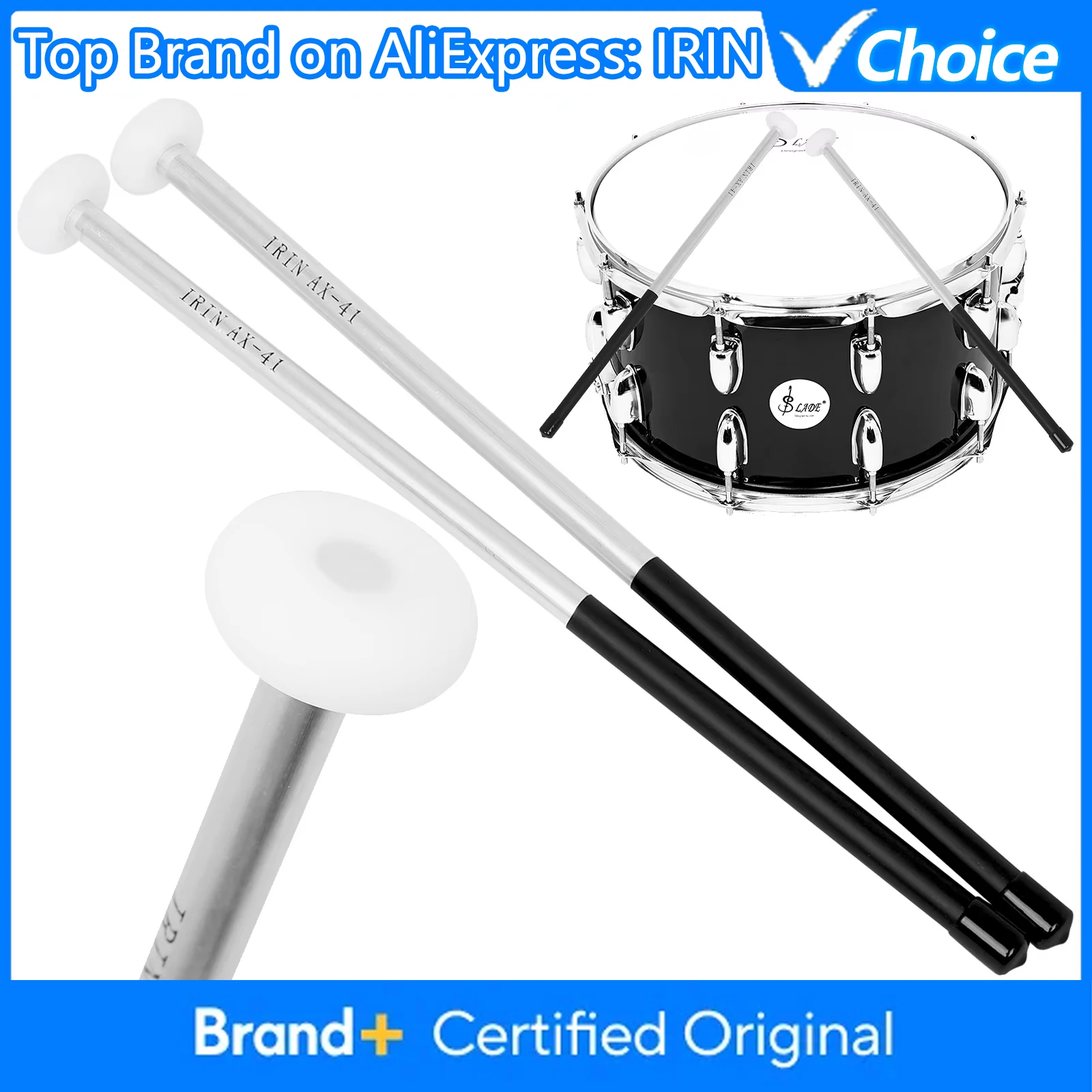 

Барабанный молоток IRIN с ручкой из алюминиевого сплава, портативный молоток для тренировок, аксессуар для перкуссионных инструментов