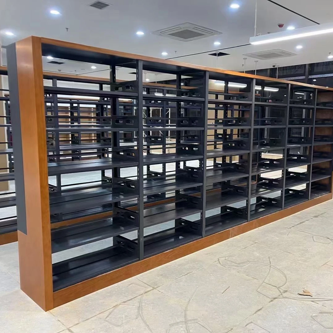 

Factory Supplier Library Furniture Reading Room Open Bookcase Durable Metal Bookshelf