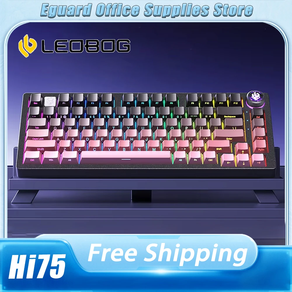 LEOBOG Hi75 Mechanical Keyboard Wirled Gaming Keyboards Aluminum Alloy RGB Hot Swap Gasket Keyboard Custom Gamer PC Accessories