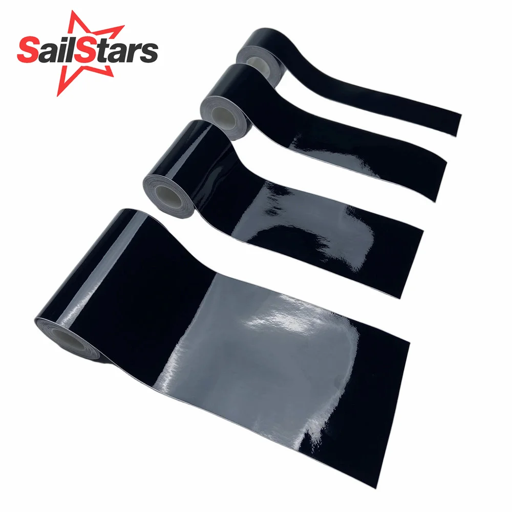 3/5/7/10 cm Glanszwarte vinylstrip zelfklevende folie auto stickers voor auto-interieur deurkolom motorkap dak - afbeelding 2