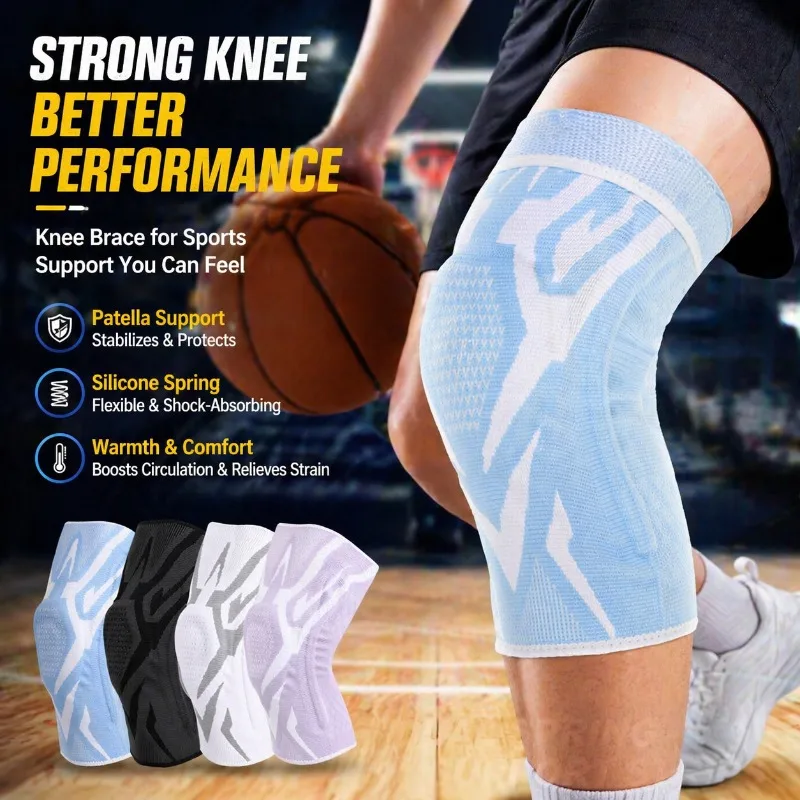 

Knee Brace for Sports, Basketball, Running, Cycling - Patella Support with Silicone Spring, Warmth & Protection
