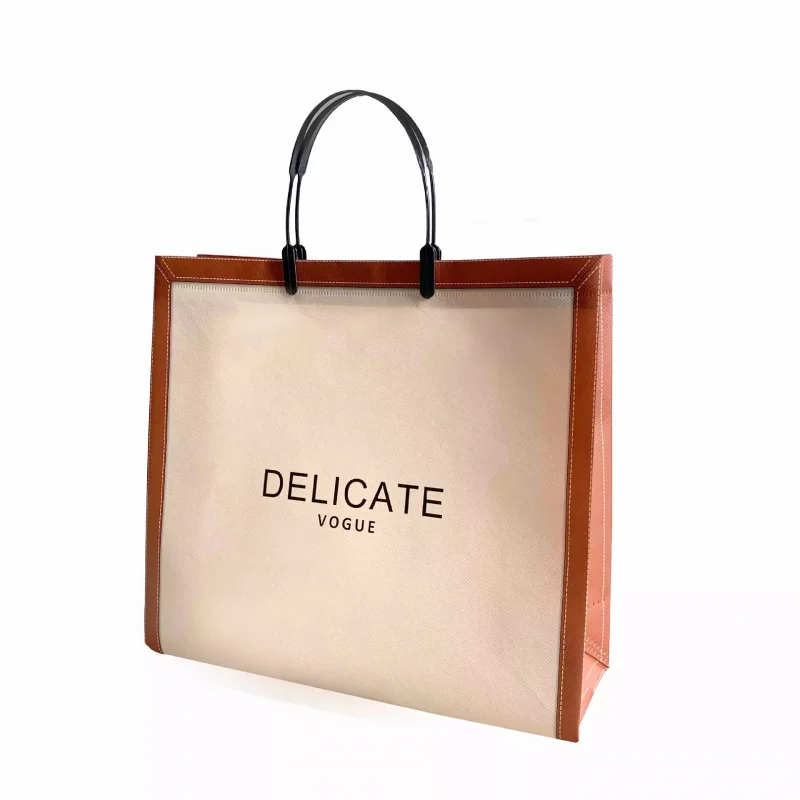 Custom.New Big Ear-Inserting Handbag Film Clothing Store Clothes Packing Bag Packaging Waterproof Customized Non-Woven Lo
