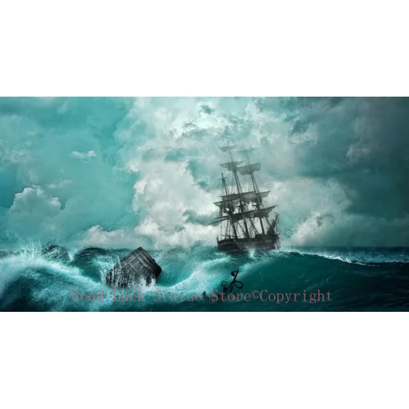 TOP ART # artist  Sea seascape ship in Storm oil painting - GOOD PRINT ART oil painting ON CANVAS--free shipping cost