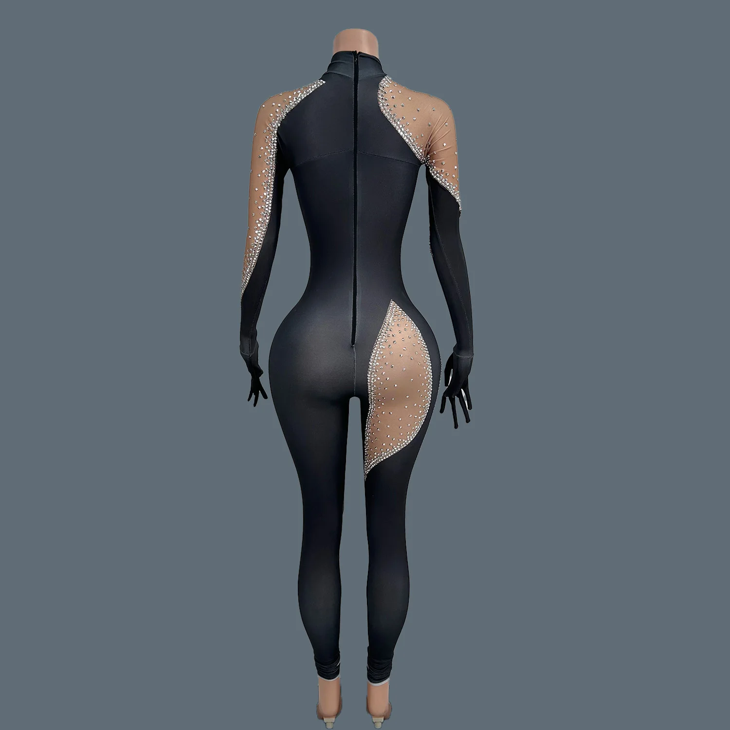 Sexy Tight Rompers Shining Women's Performance Jumpsuit Luxury Rhinstones Designer Nightclub Party Celebrate Stage Outfit Silie