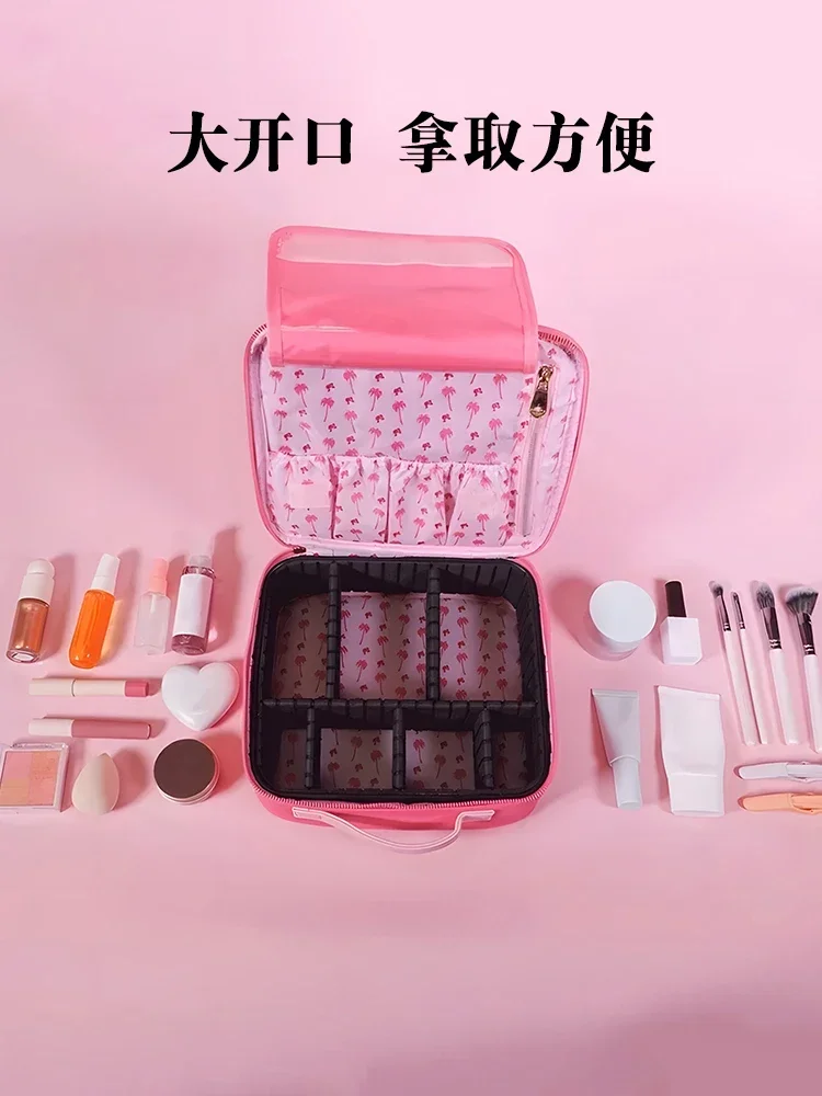 

New Miniso Barbie Peripherals Portable Makeup Bag Multi Functional Handheld Makeup Bag Pink Cute Large Capacity Birthday Gift