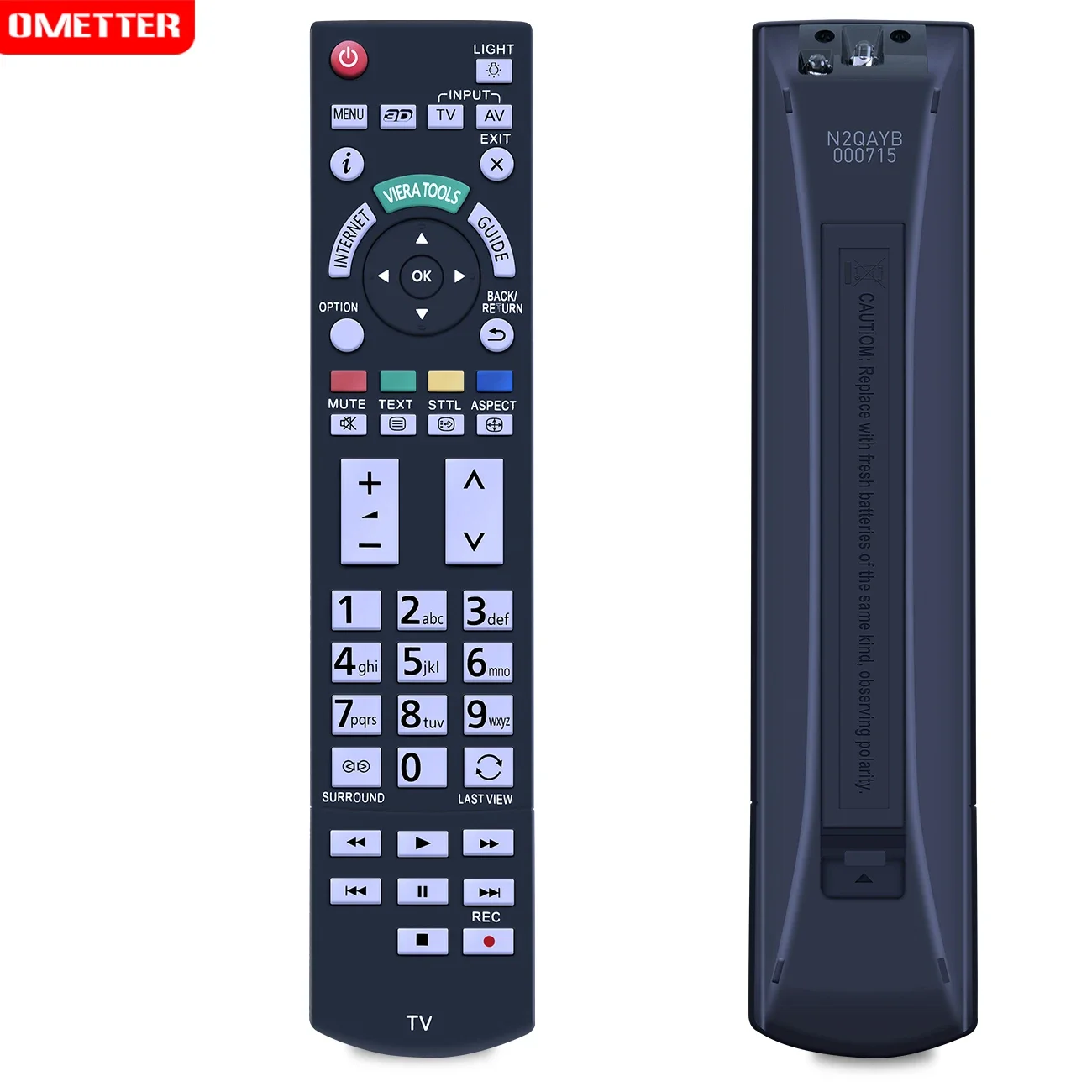 

New Replacement Remote Control for Panasonic N2QAYB000715 N2QAYB000430 LED 3D-dx TX-PR50GT50 TX-P50ST50E TX-L42ETW50 TX-P50VT50B