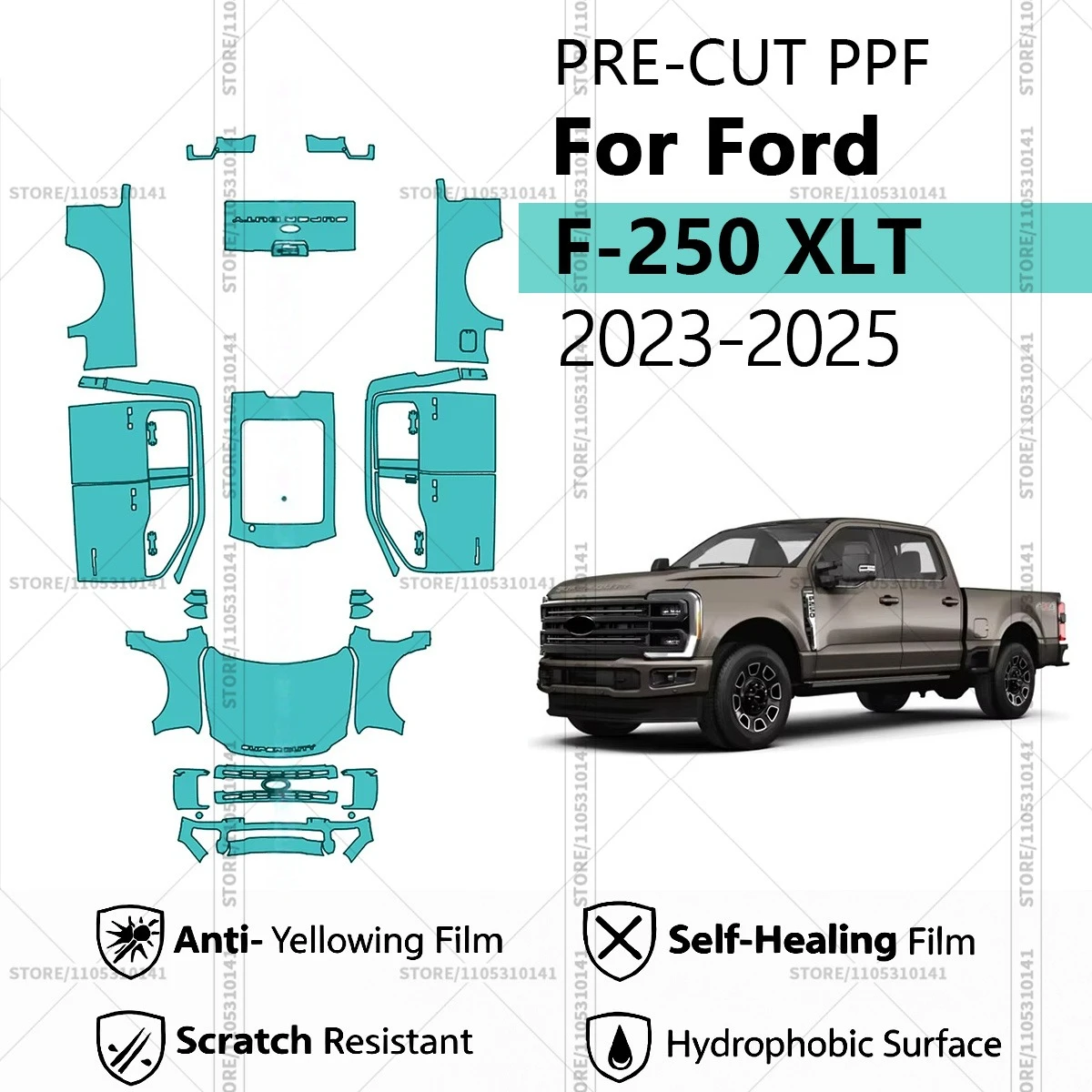 

Pre-Cut Paint Protection Film PPF Transparent Car Film Professional Automotive PPF Full Vehicle For Ford F-250 XLT 2023-2025