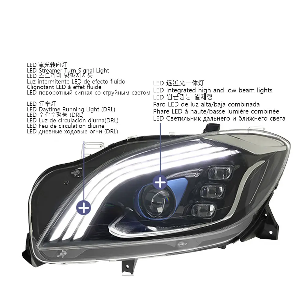LED Headlight Taillight Assmebly for Mercedes Benz 2012 2013 2014 2015 W166 ML350 ML320 Upgrade Laser Headlamps Front Rear Light