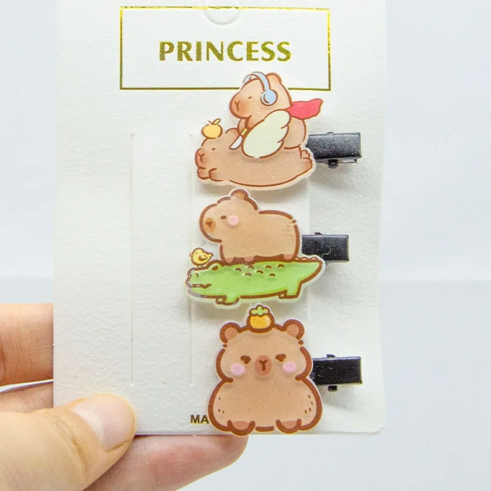 Funny Acrylic Capybara Hairpin Waterproof Cute Cartoon Duckbill Clip Light Korean Style Animal Barrettes Travel