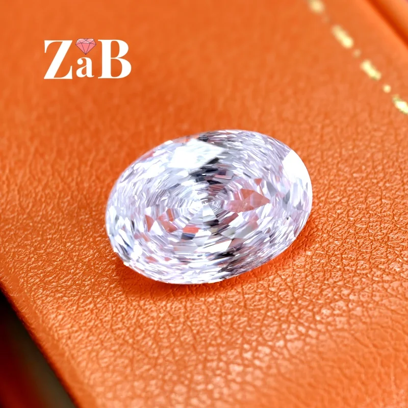 Shower Cut Sparkling Meteor Oval White Loose Gemstone High Quality Cubic Zirconia DIY Jewelry Supplies
